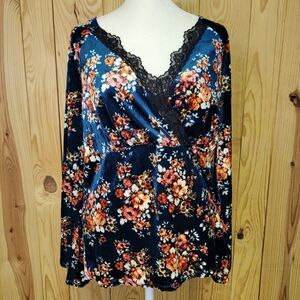 Pro Blue velour blouse